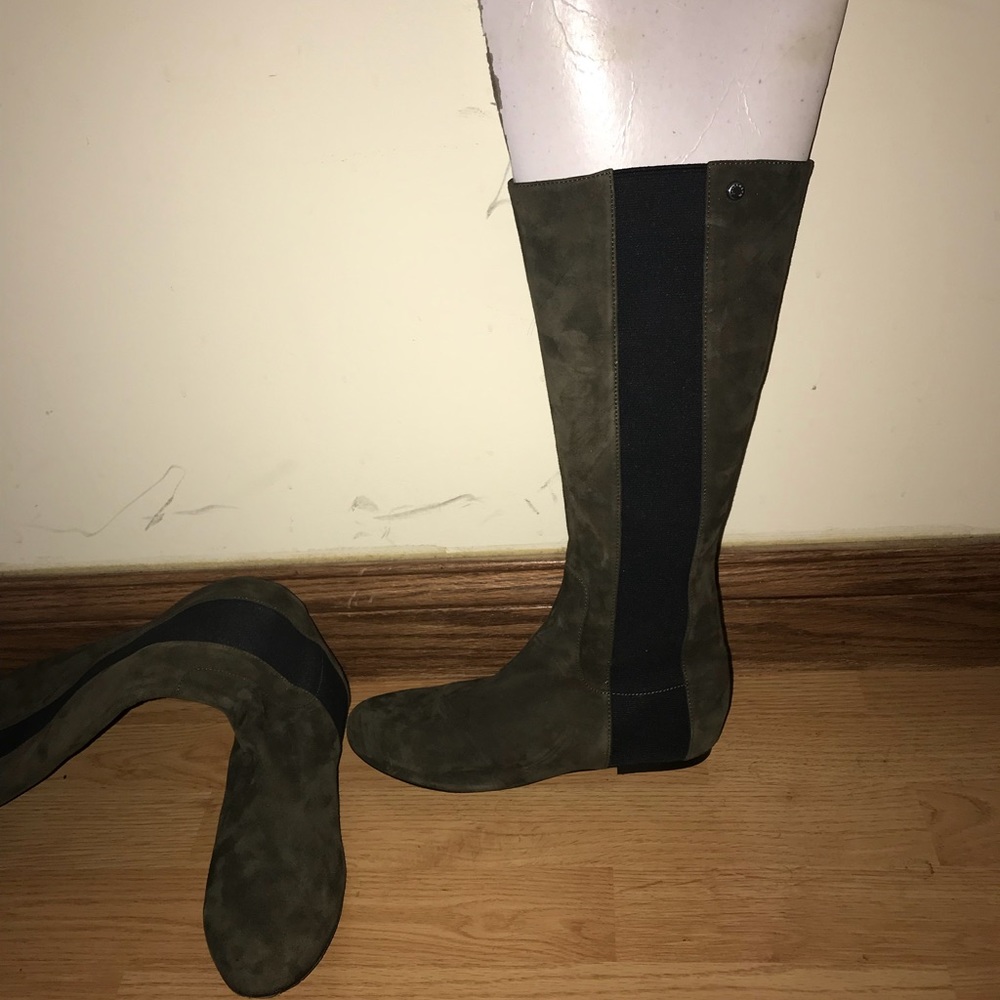 Longchamp Suede Riding Boots | Brownish Green | Size 8 - Picture 4 of 8